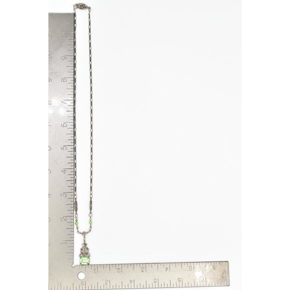 Sadie Green Vintage Crystal Collar Y Drop Silver Prong Rhinestone Signed Bin6B - Picture 12 of 12